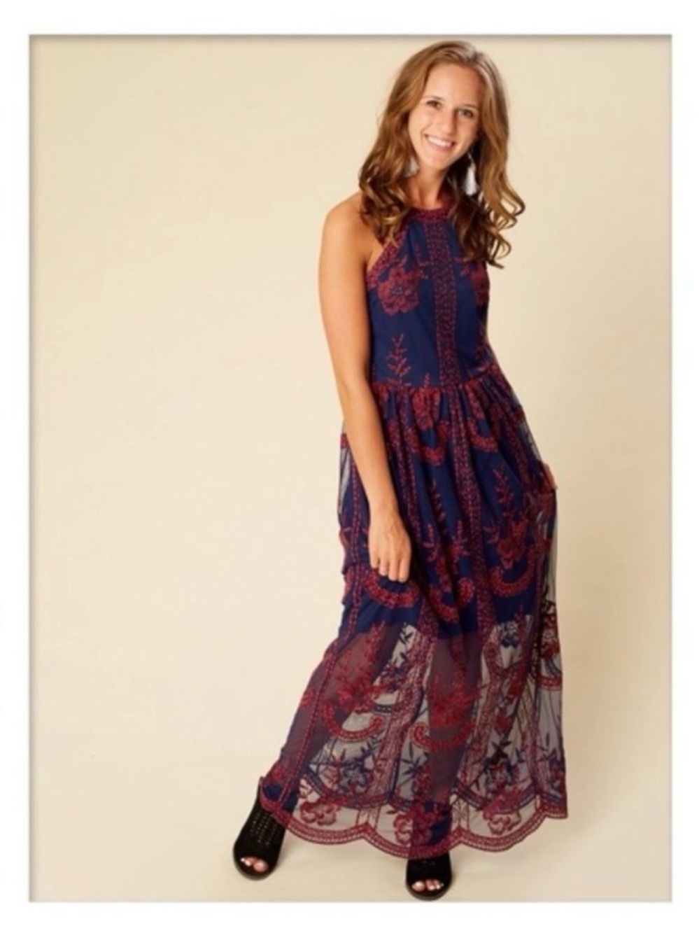 Altar'd State Plum Onawei Maxi Dress